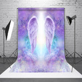 Lofaris Angel Wings Purple Heaven Light Memorial Backdrop